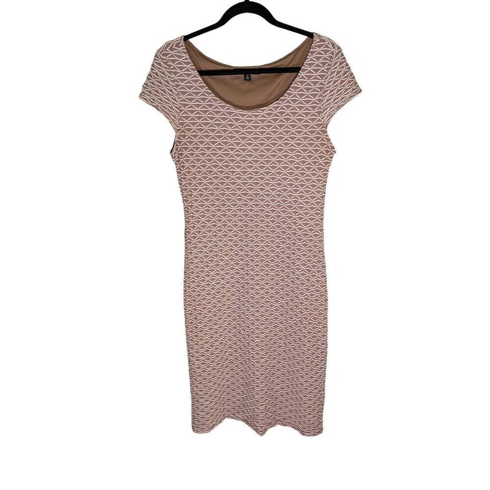 Sharagano Brown White Textured Cocktail Dress Size 10